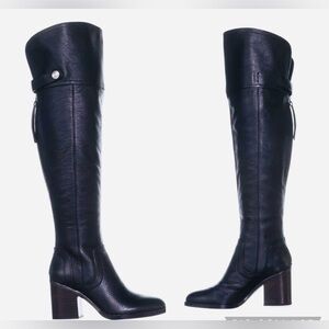 Franco Sarto Black Over-the-Knee leather Boots-OLLIE size 7-EUC